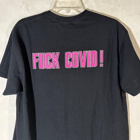 Steel Panther Heavy Metal "F Covid" Pink Black Short Sleeve T Shirt Tee - Picture 7 of 7